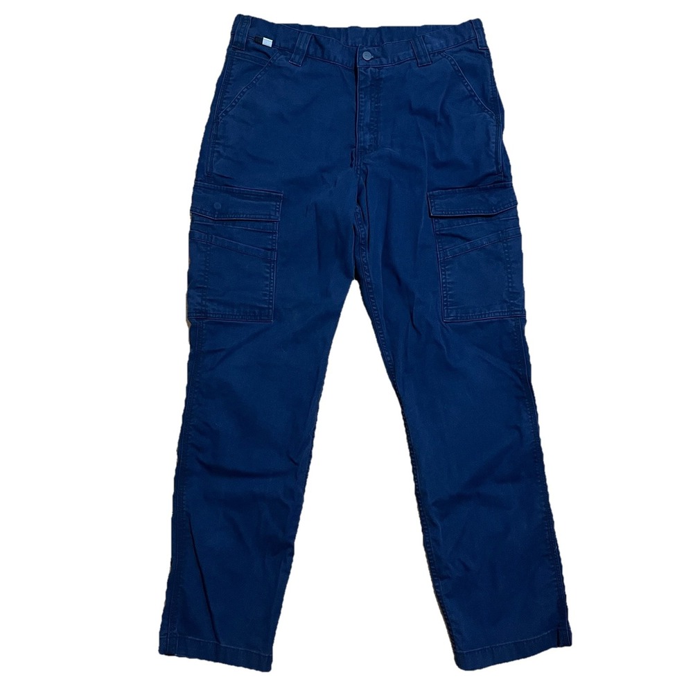 Carhartt FR Flame Resistant Cargo Work Pants Mens 34x32 CAT 2 Navy Blue Utility